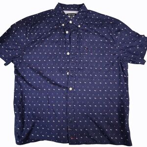 Tommy Hilfiger Navy Print Button Down L
